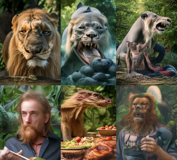 食肉动物的饮食方式与人类的饮食方式存在显著差异，这种差异不仅体现在食物种类的多样性上，还反映了饮食观念的不同特点。